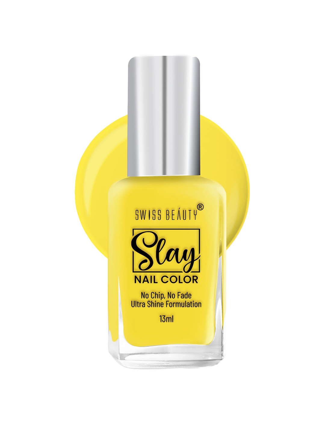 

SWISS BEAUTY Slay Nail Polish with Ultra Shine Formula 13 ml - Pastel Lime 28, Yellow