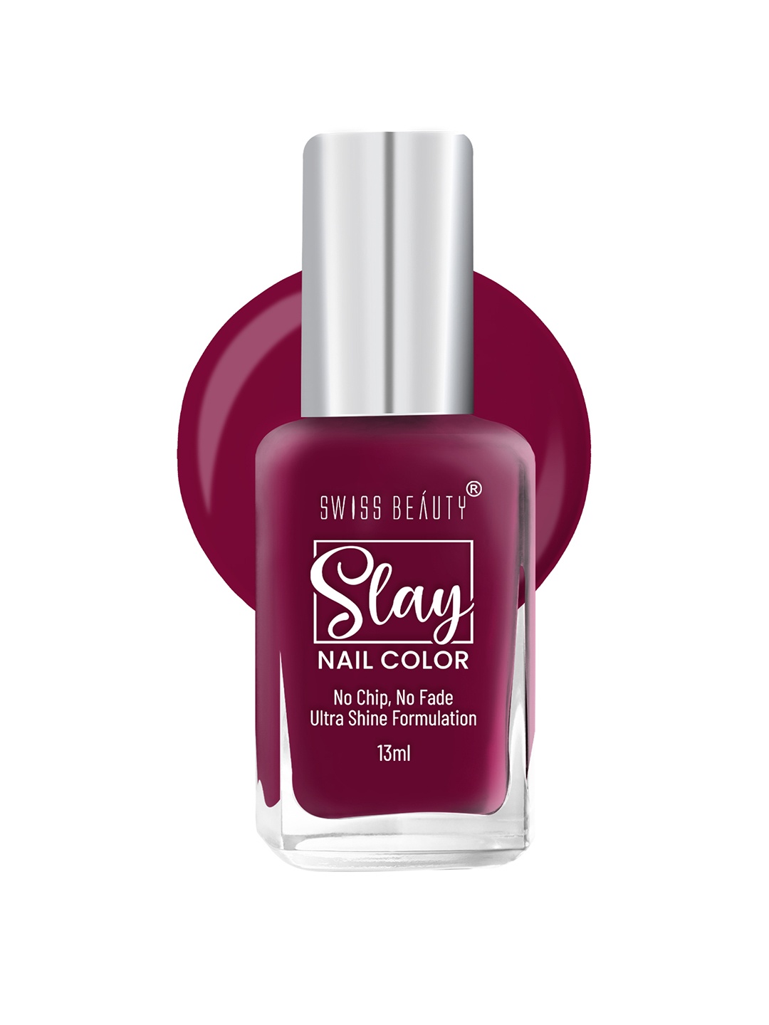 

SWISS BEAUTY Slay Quick Dry Nail Polish with Ultra Shine Formula 13ml - Mulberry Marron 32, Maroon