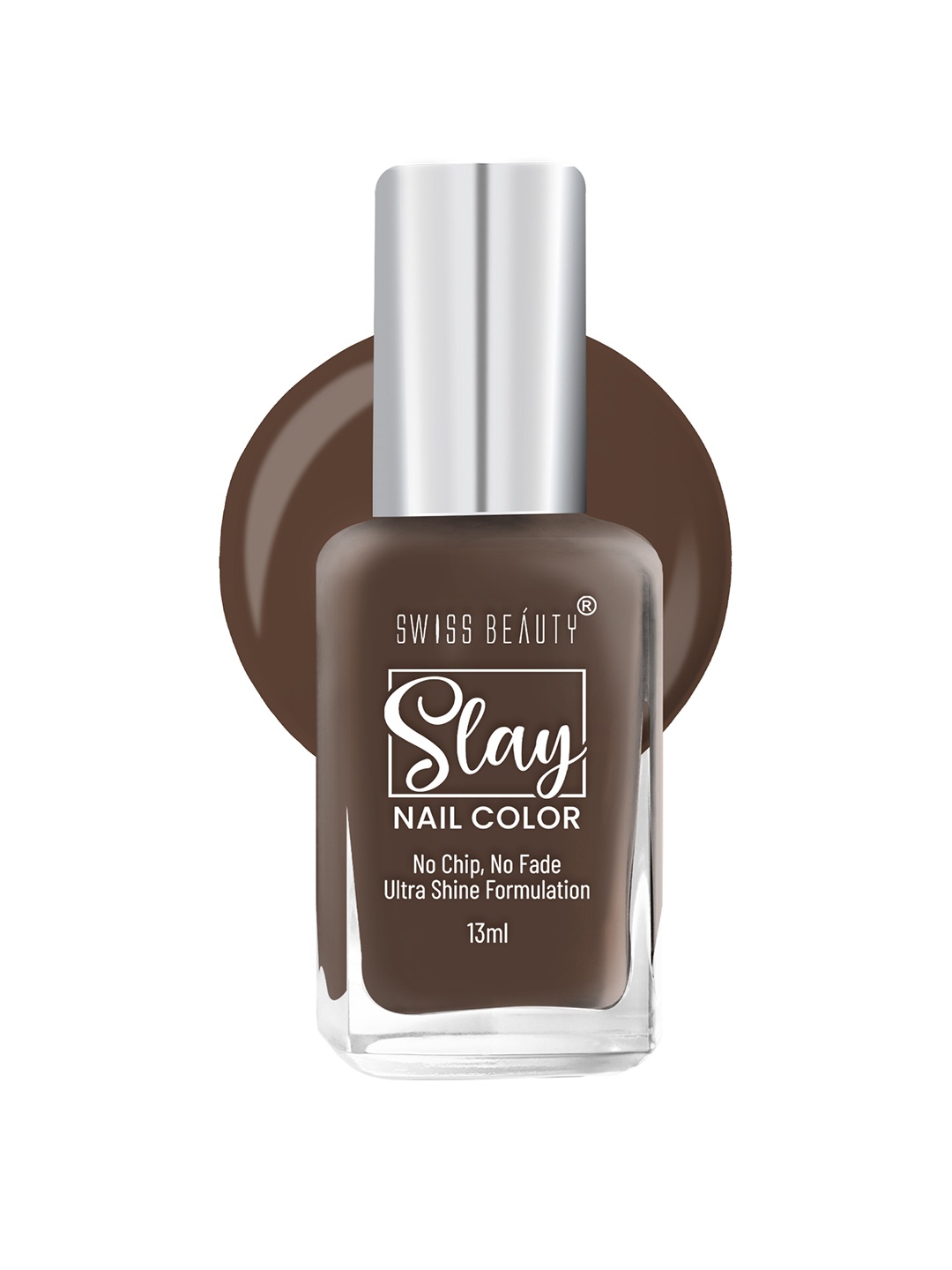 

SWISS BEAUTY Slay Quick Dry Nail Polish with Ultra Shine Formula 13 ml - Hot Choclate 47, Brown