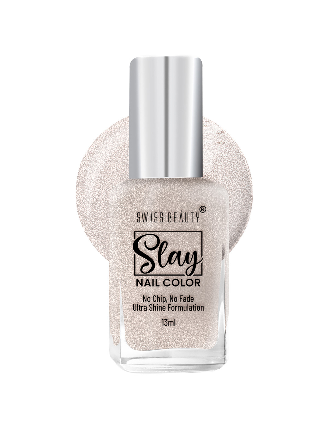

SWISS BEAUTY Slay Quick Dry Nail Polish with Ultra Shine Formula 13 ml - Gold Star 52, Off white