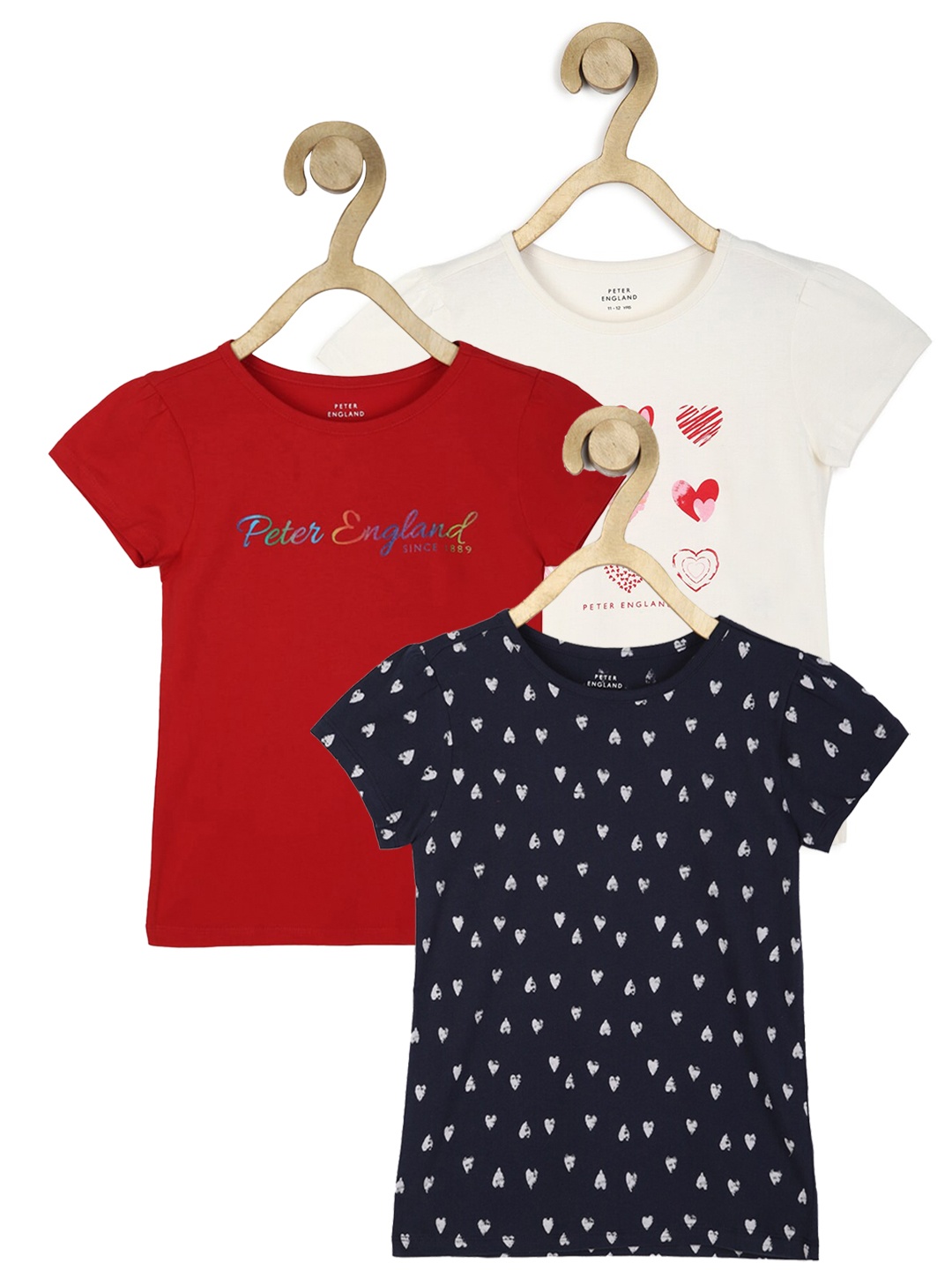 

Peter England Girls Pack Of 3 Printed T-shirt, White