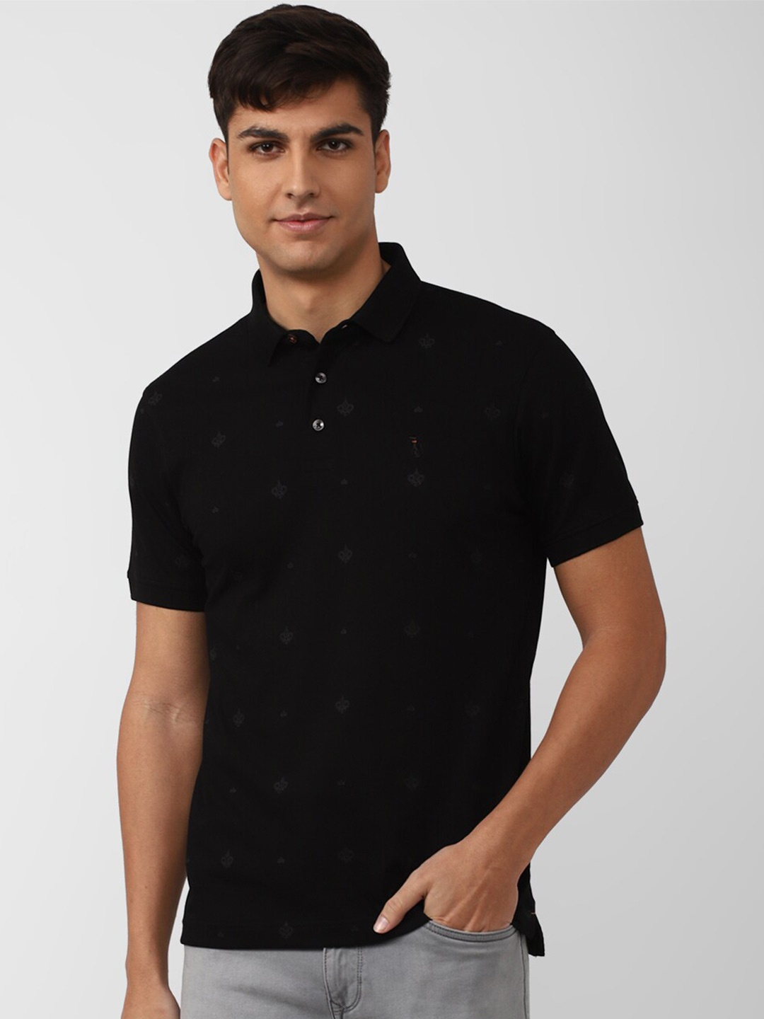 

SIMON CARTER LONDON Men Mandarin Collar Slim Fit T-shirt, Black