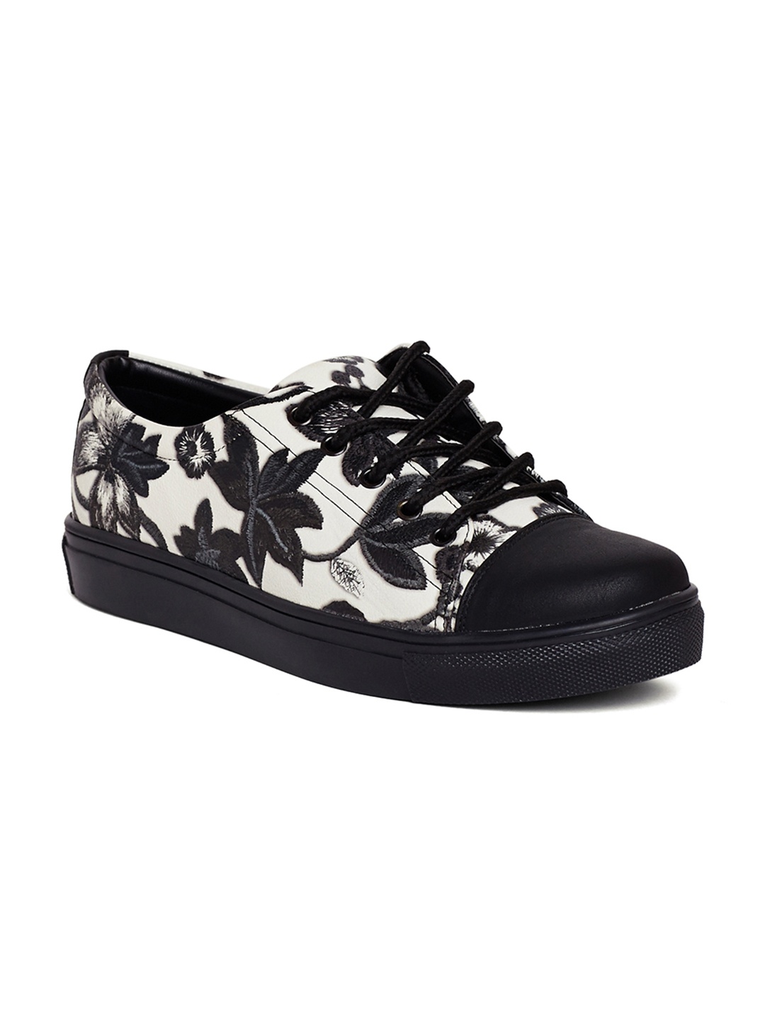 

Marc Loire Women Black & White Floral Print Sneakers