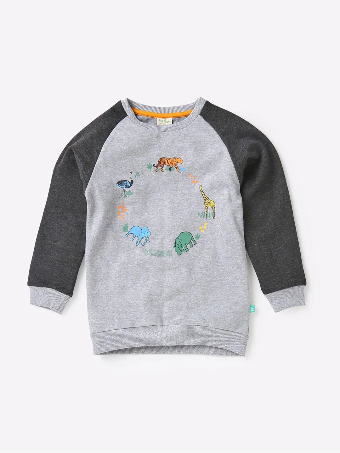 

JusCubs Boys Graphic Printed Pure Cotton Pullover Sweatshirt, Grey