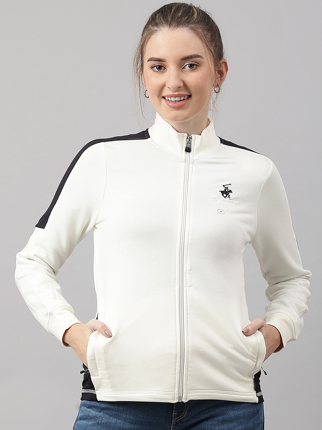 

Beverly Hills Polo Club Women Sporty Jacket, Off white