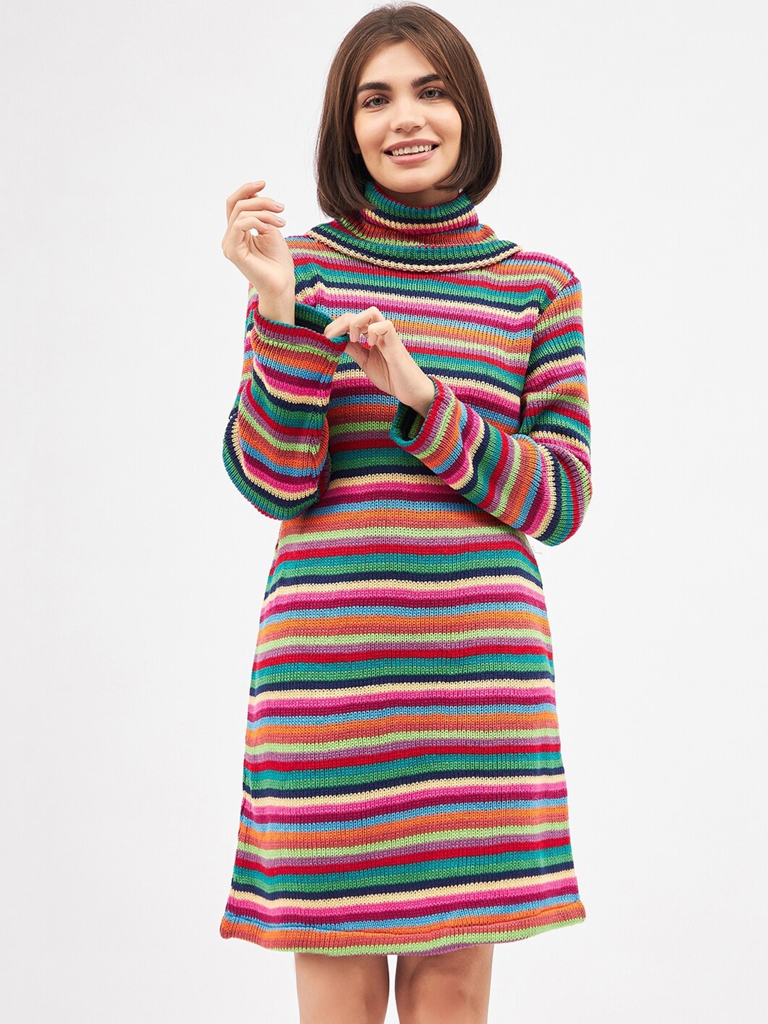 

Kibo Striped T-shirt Dress, Peach