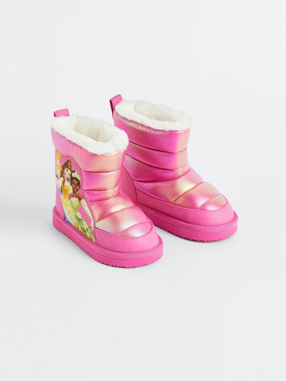 

H&M Girls Glittery Print-Motif Boots, Pink