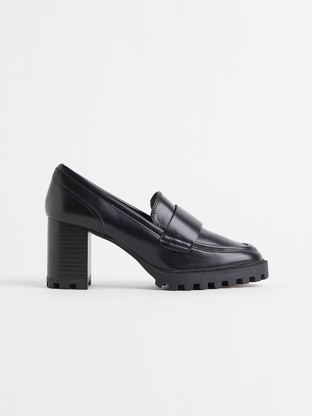 

H&M Women Chunky Heeled Loafers, Black