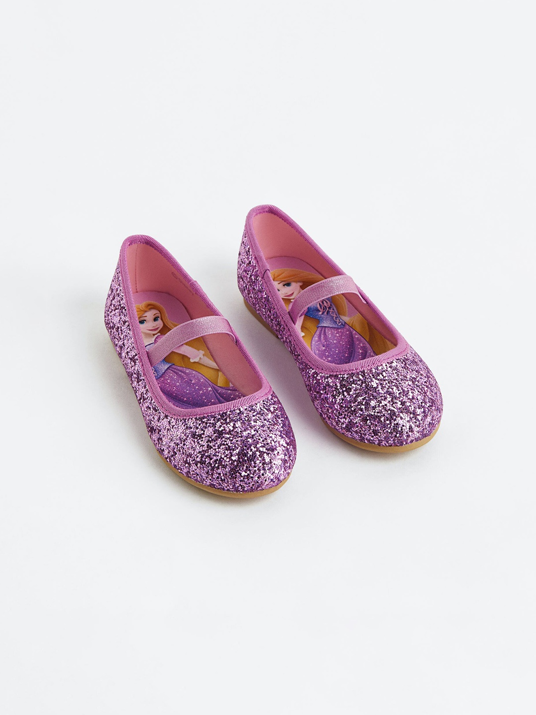 

H&M Girls Glittery Ballet Pumps, Purple