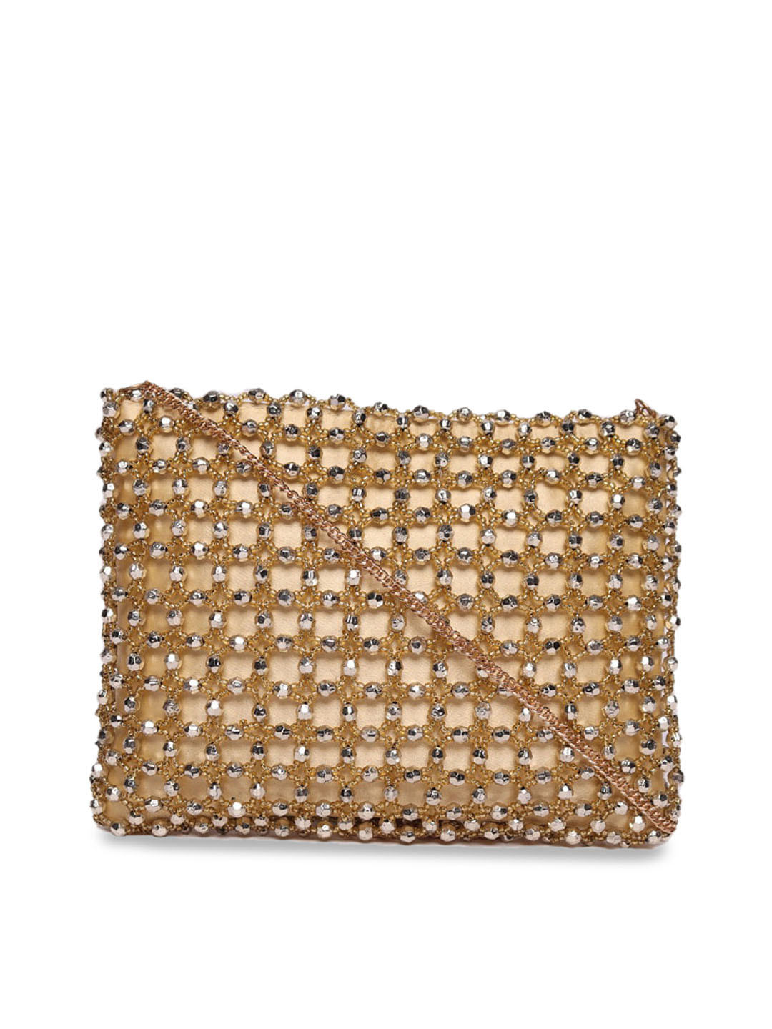 

ASTRID Embellished Structured Sling Bag, Gold