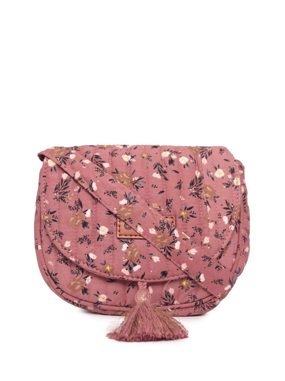 

ASTRID Floral Printed Swagger Sling Bag with Tasselled, Pink
