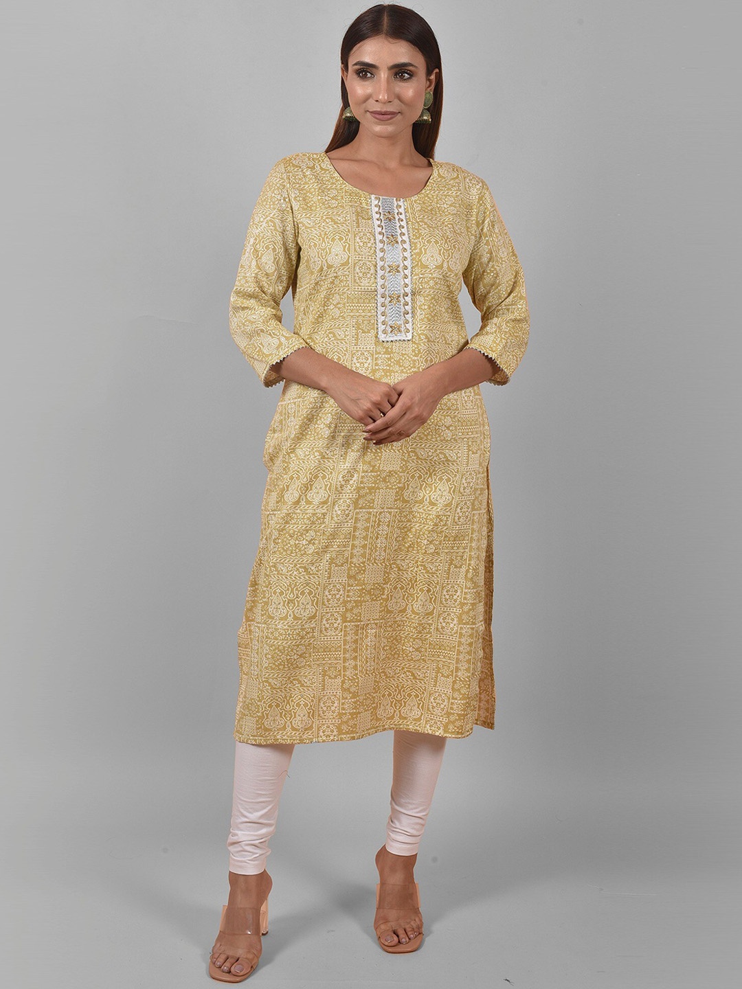 

Nimayaa Abstract Printed Cotton Kurta, Cream