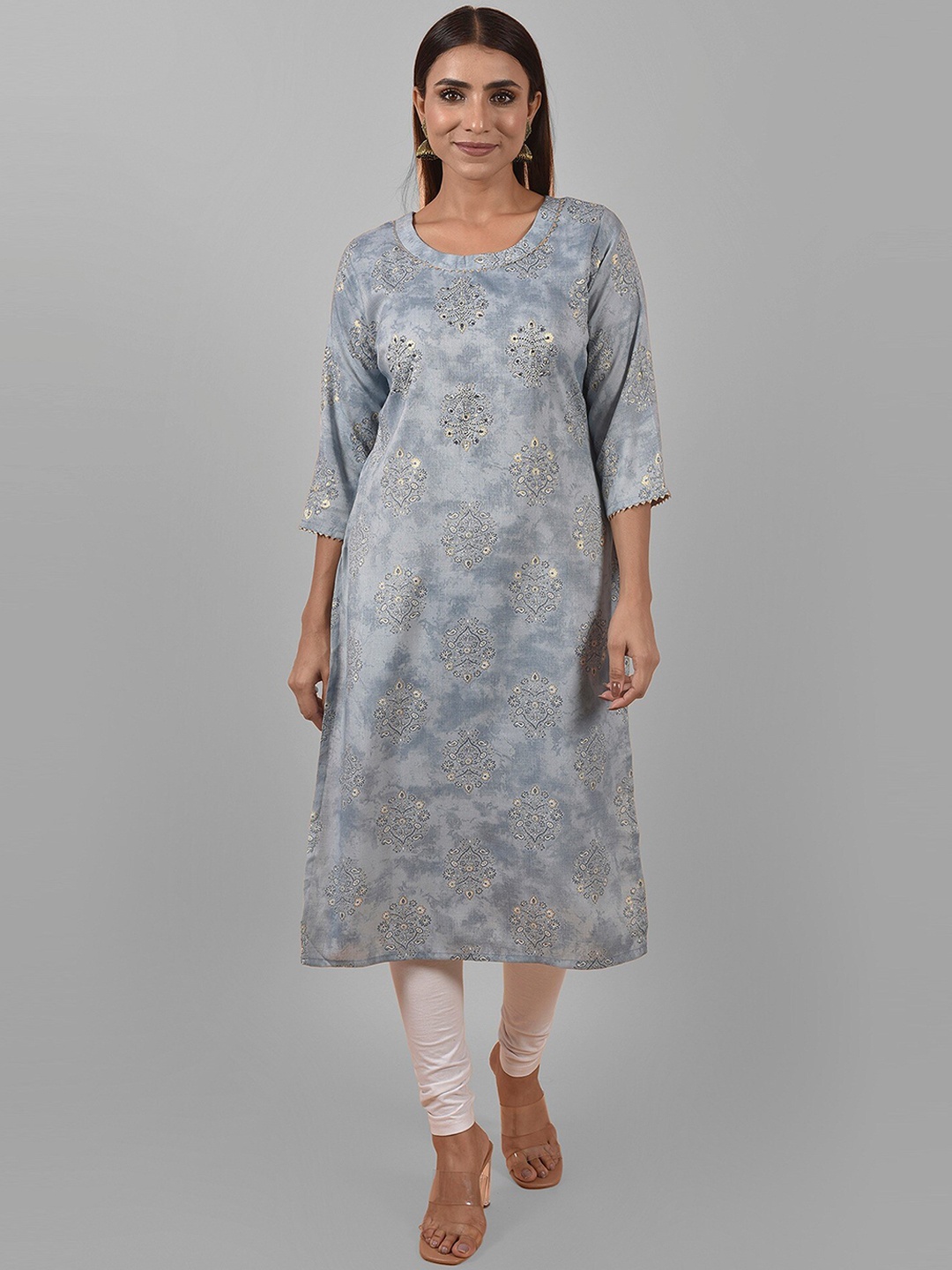 

Nimayaa Geometric Printed Cotton Kurta, Blue
