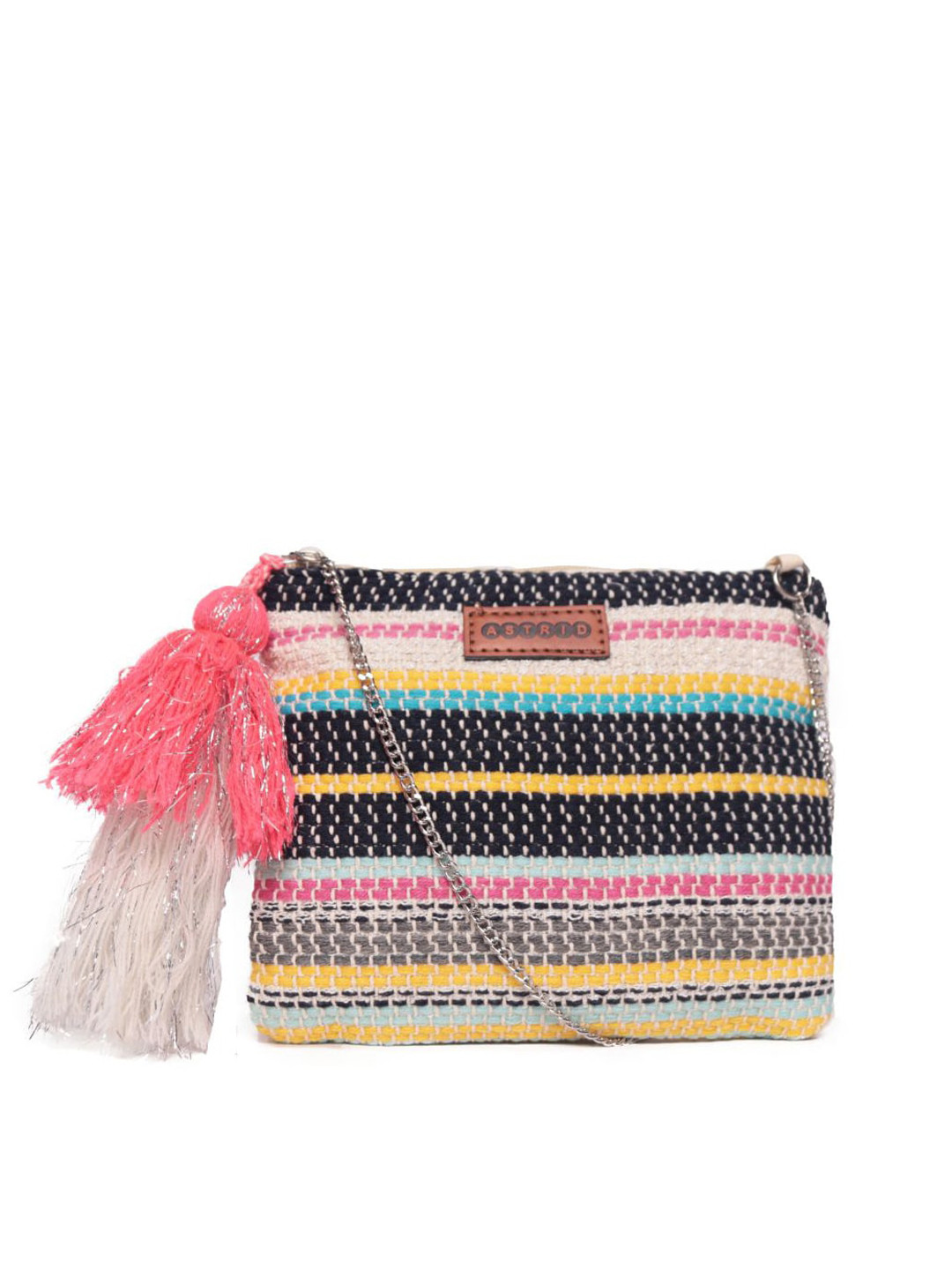 

ASTRID Striped Swagger Sling Bag, Multi