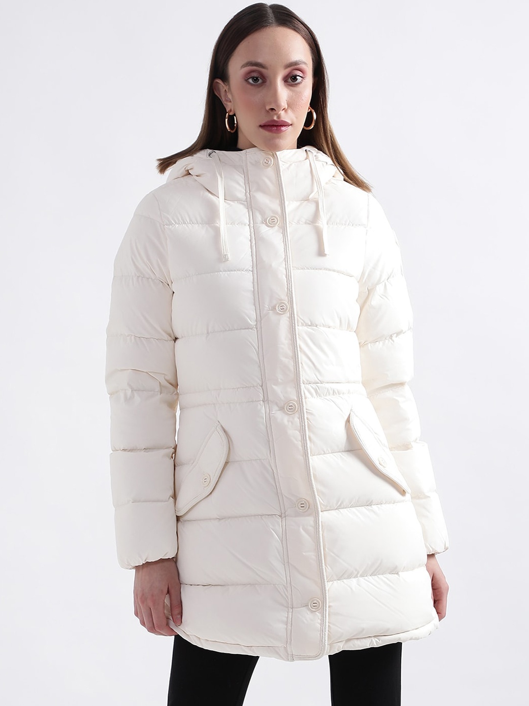 

GANT Women Mock Collar Parka Coat, Cream