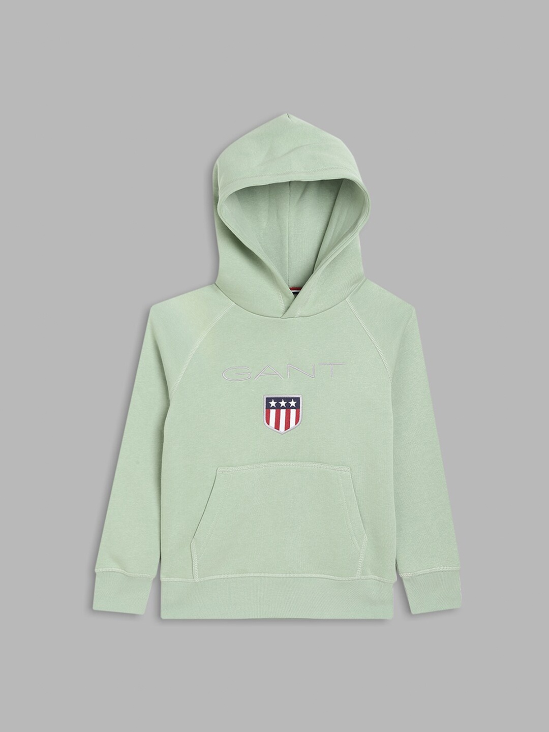

GANT Boys Brand Logo Printed Hooded Pullover Sweatshirt, Green