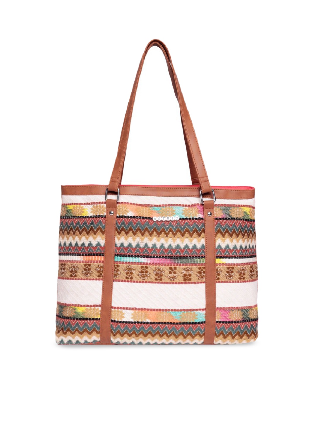 

ASTRID Geometric Printed Shopper Tote Bag, Multi