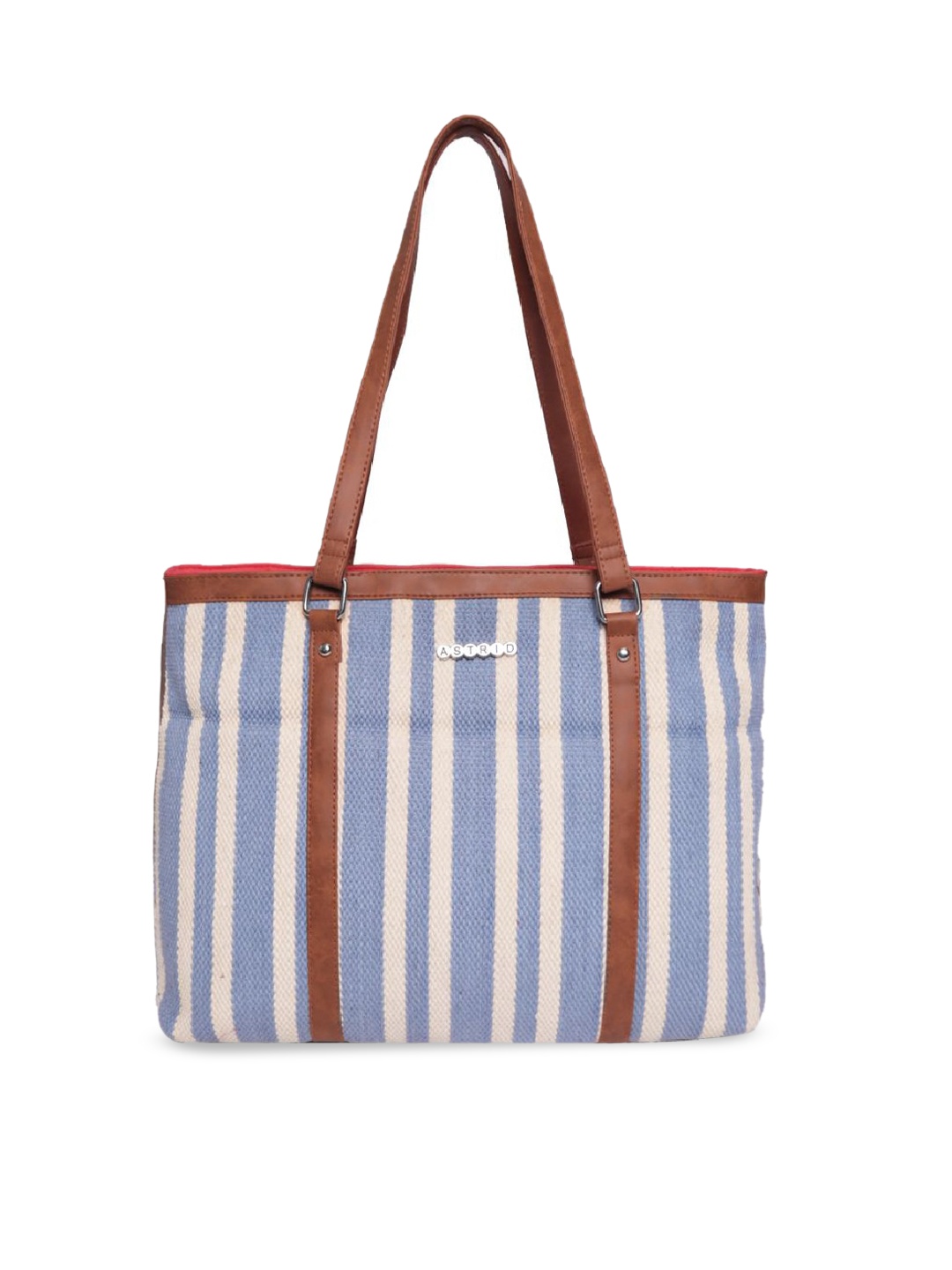 

ASTRID Striped Oversized Structured Tote Bag, Blue