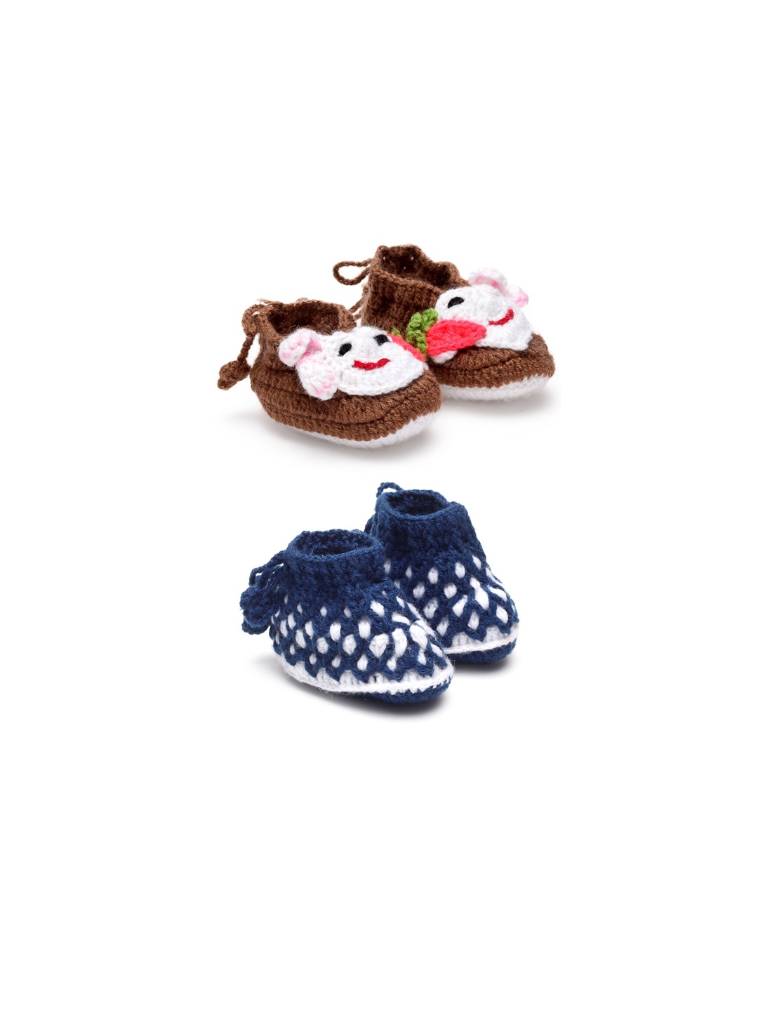 

CHUTPUT Infant Set Of 2 Crochet Wool Booties, Blue