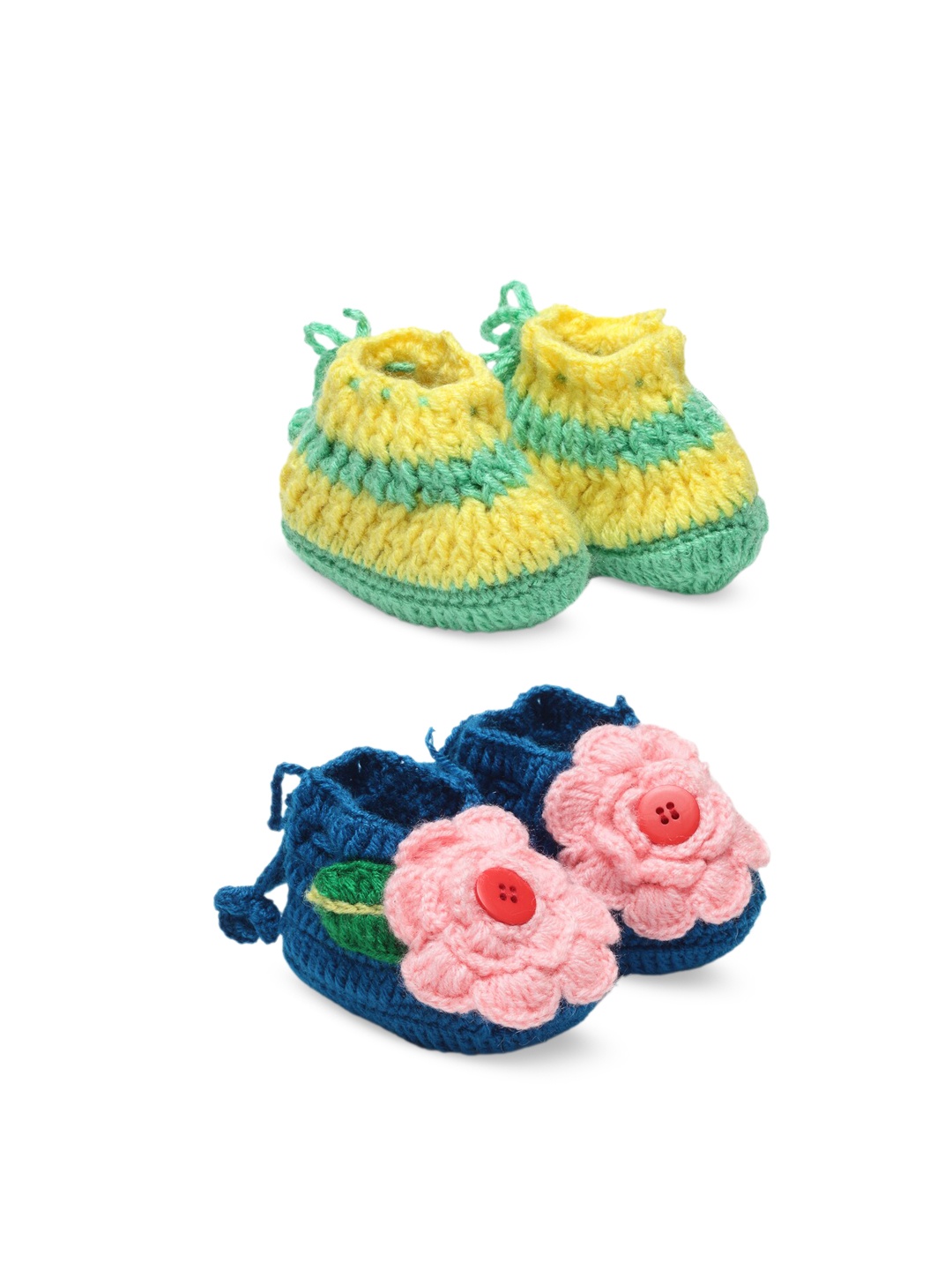 

CHUTPUT Infant Set Of 2 Crochet Wool Booties, Blue