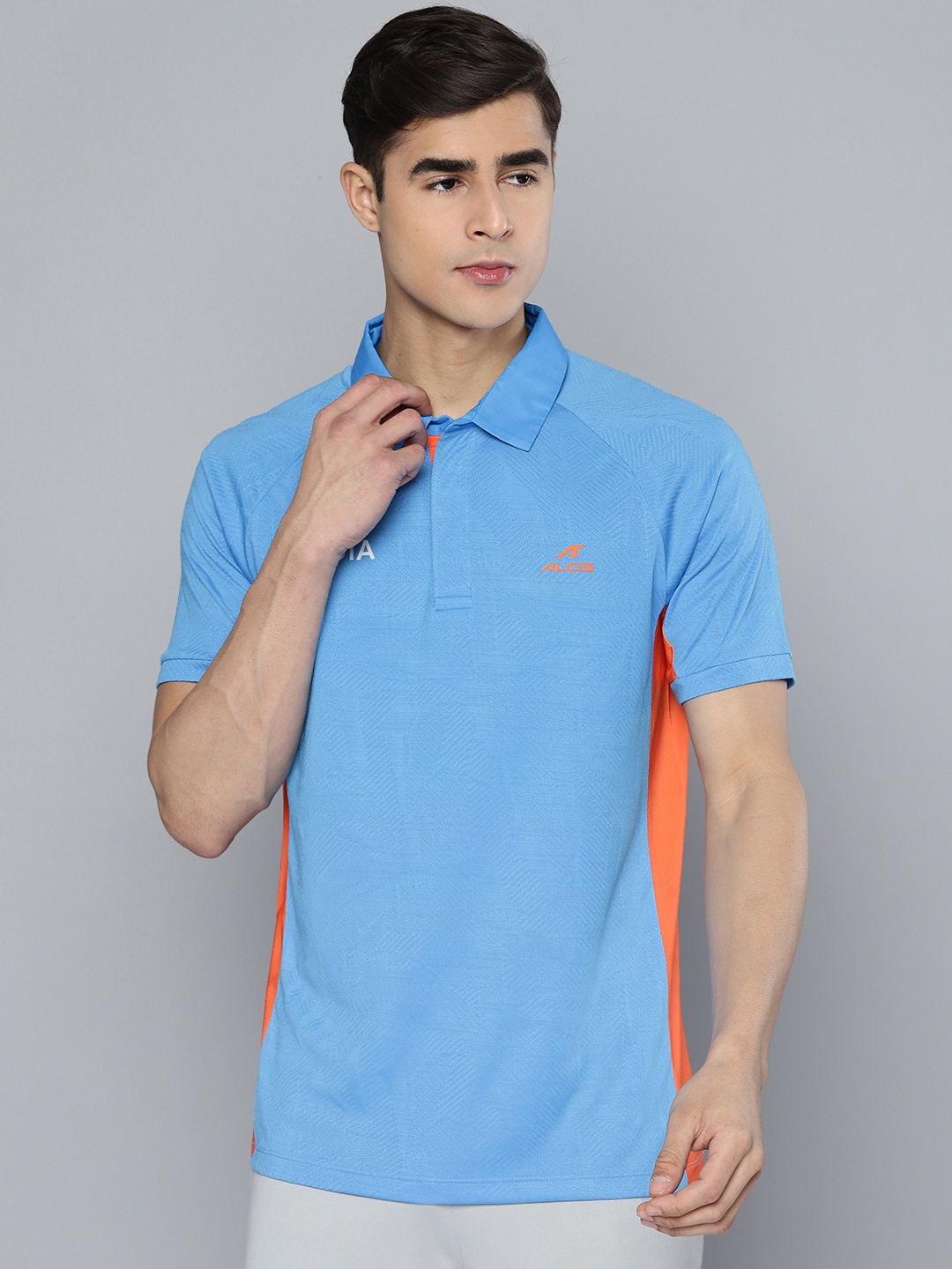 

Alcis Colourblocked Indian Cricket Team Polo Collar T-shirt, Blue