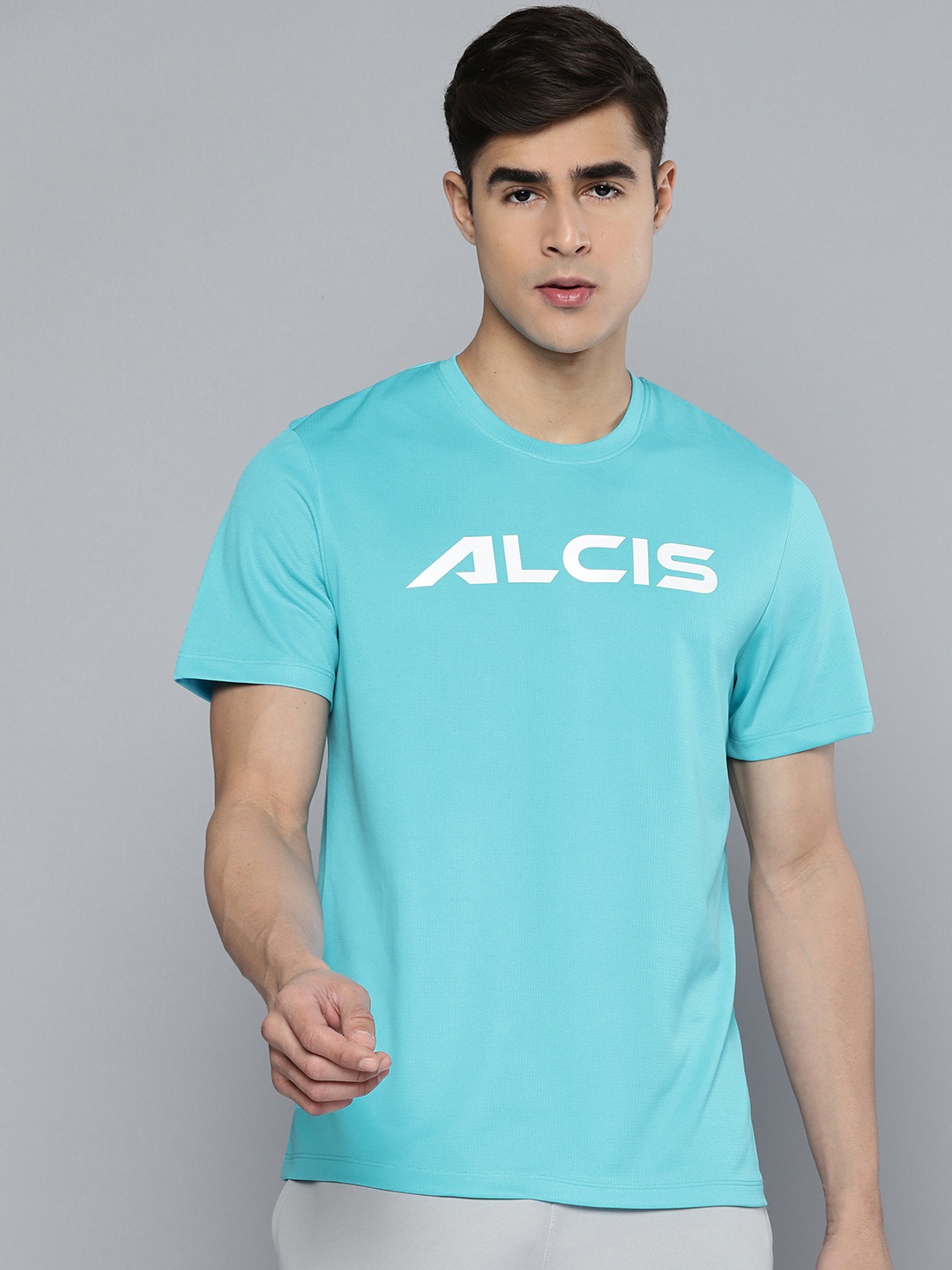 

Alcis Brand Logo Printed Dry Tech T-shirt, Blue