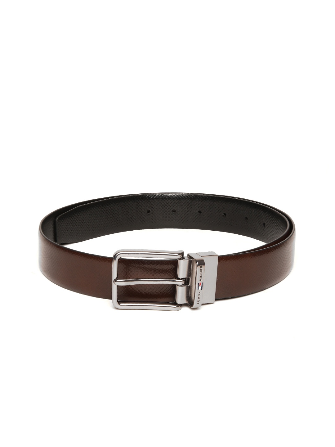 

Tommy Hilfiger Men Reversible Textured Leather Belt, Brown