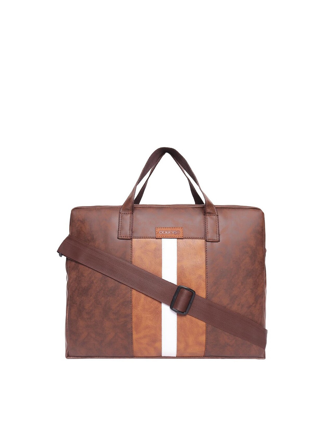 

ASTRID Men Colourblocked PU Laptop Bag, Brown