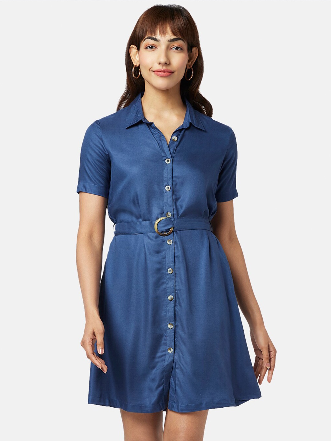 

Honey by Pantaloons Shirt Collar Dress, Blue