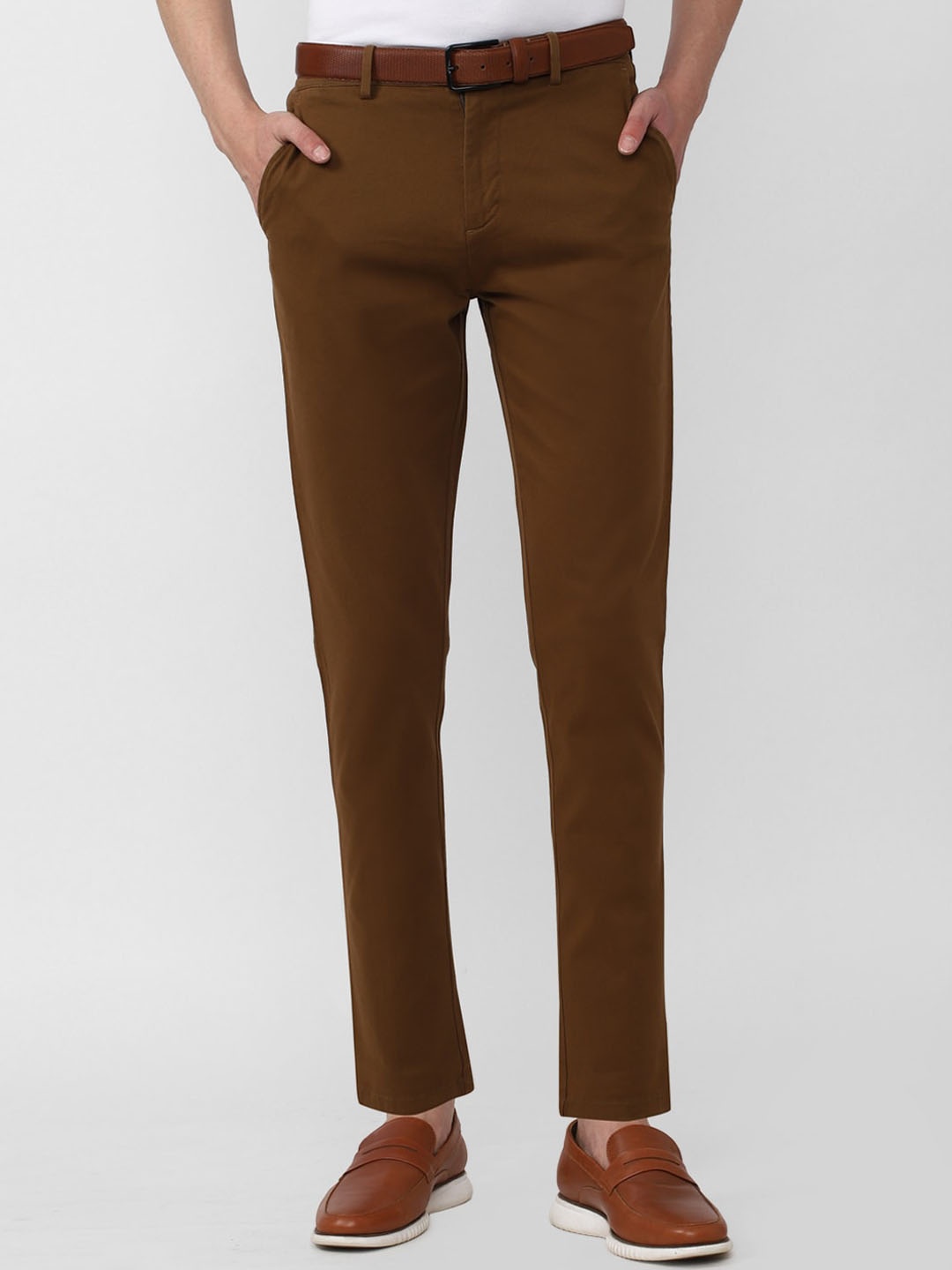 

Peter England Casuals Men Slim Fit Chinos Trousers, Brown