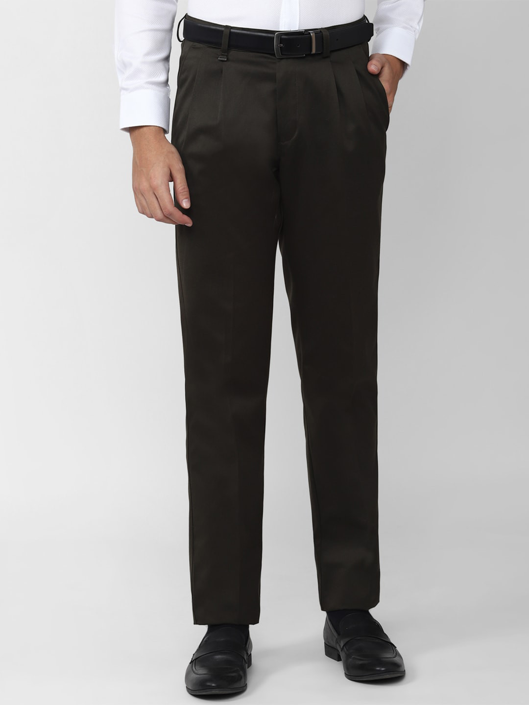 

Van Heusen Men Pleated Formal Trouser, Brown