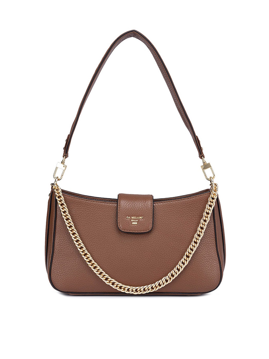 

Da Milano Women Leather Structured Hobo Bag, Brown