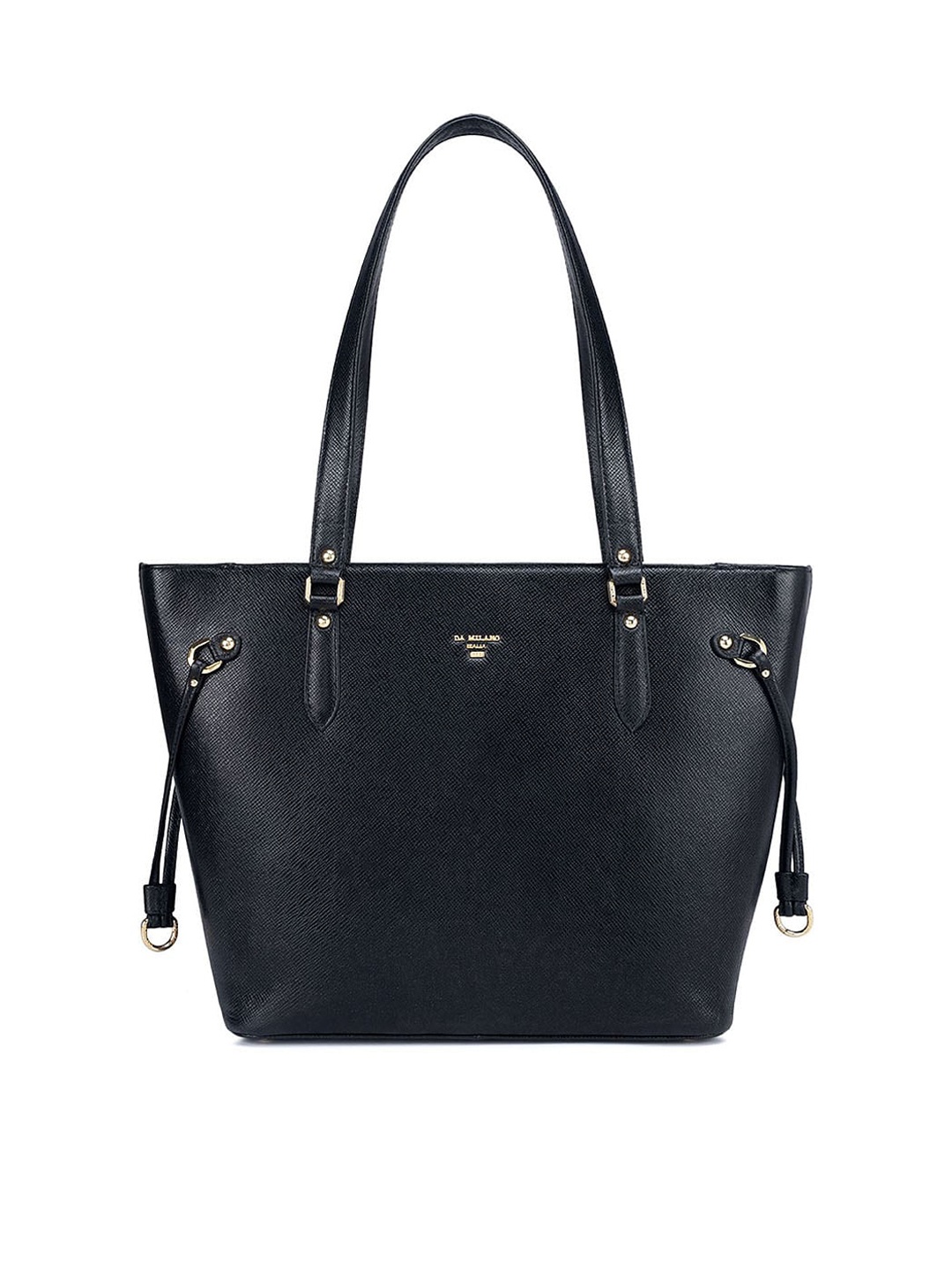 

Da Milano Women Leather Structured Shoulder Bag, Black