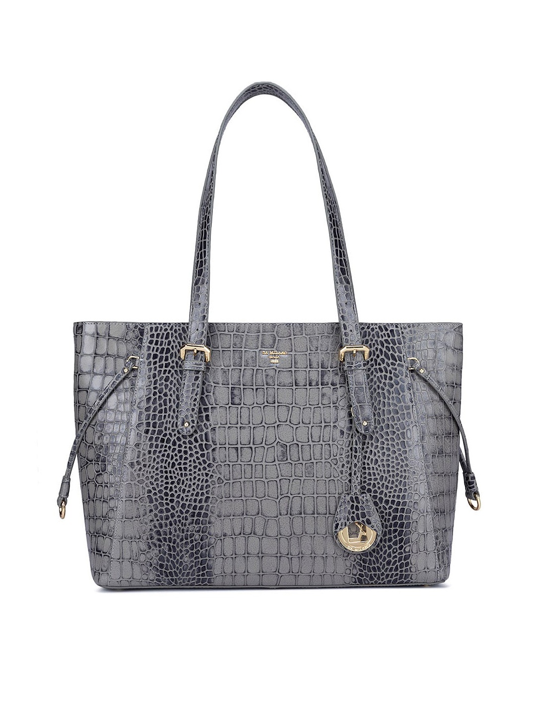 

Da Milano Women Animal Textured Leather Shopper Shoulder Bag, Grey