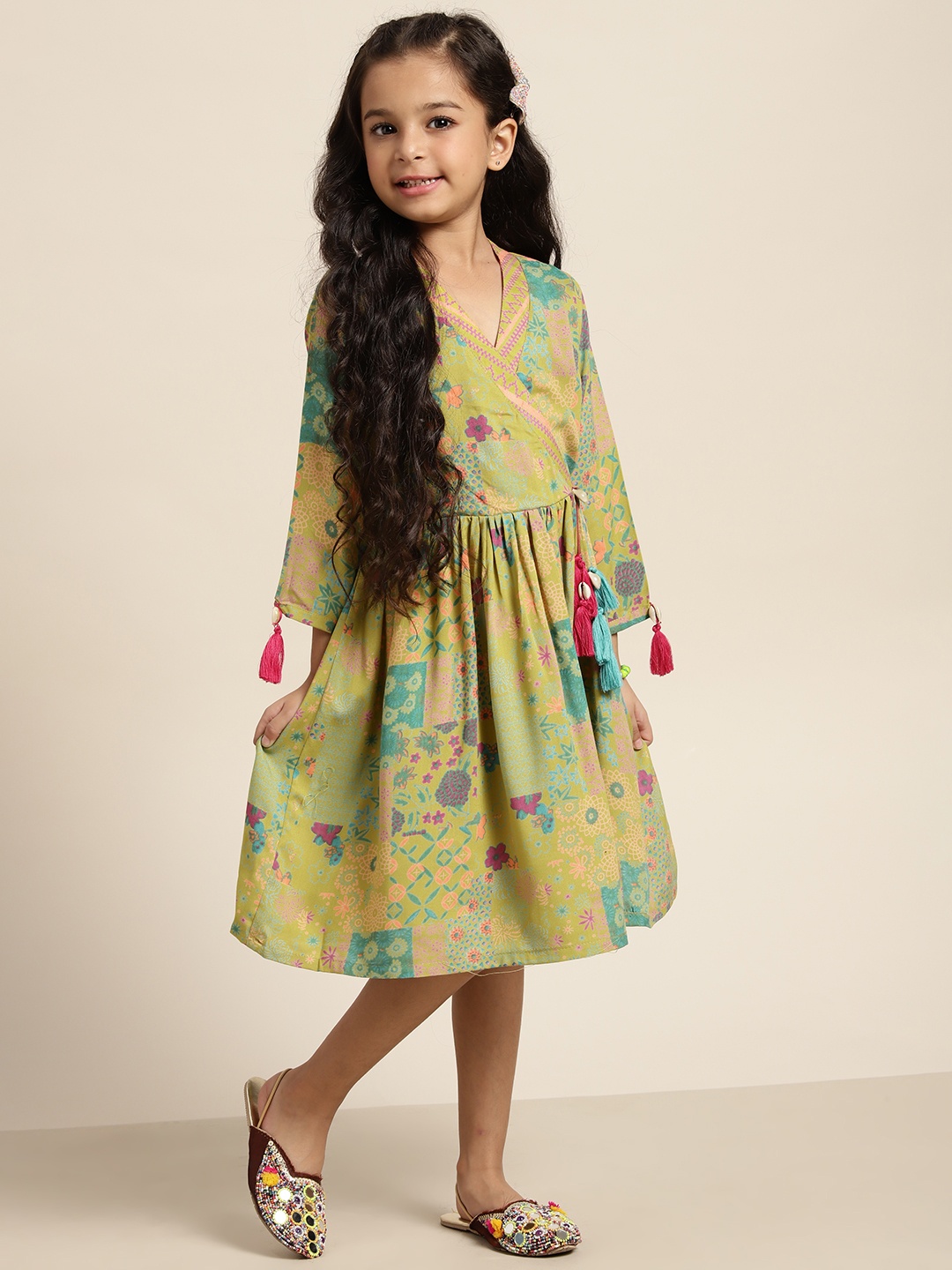 

Sangria Girls Floral Print Fit & Flare Dress, Olive