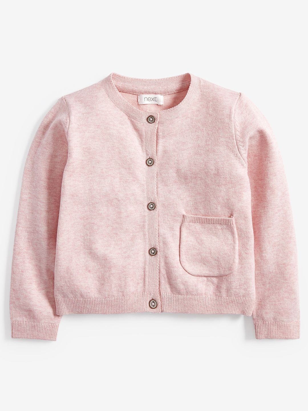

NEXT Girls Ribbed Detail Cardigan, Pink