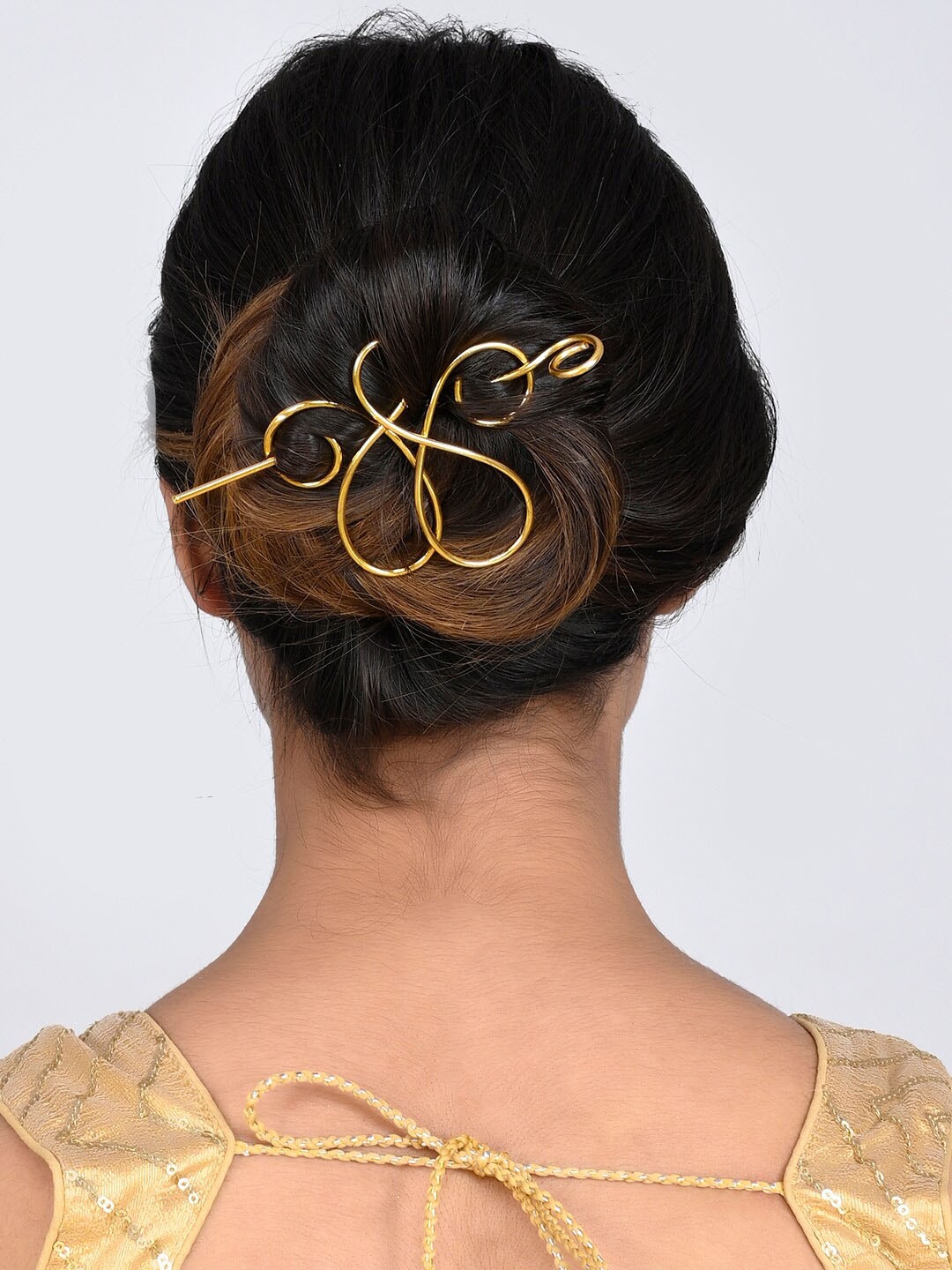 

Silvermerc Designs Women Metal Hairstick, Gold