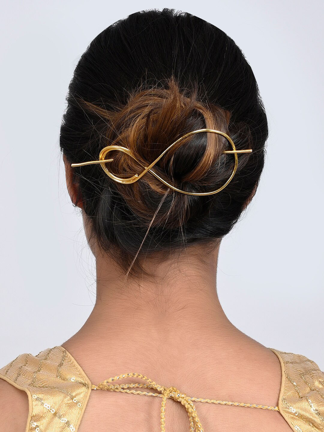 

Silvermerc Designs Women Metal Hairstick, Gold