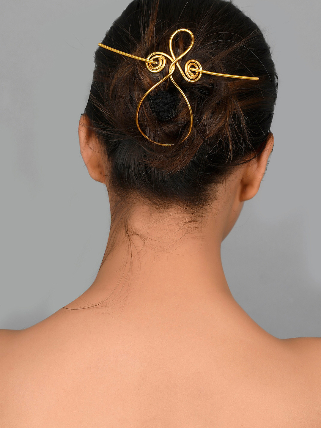 

Silvermerc Designs Women Metal Hairstick, Gold