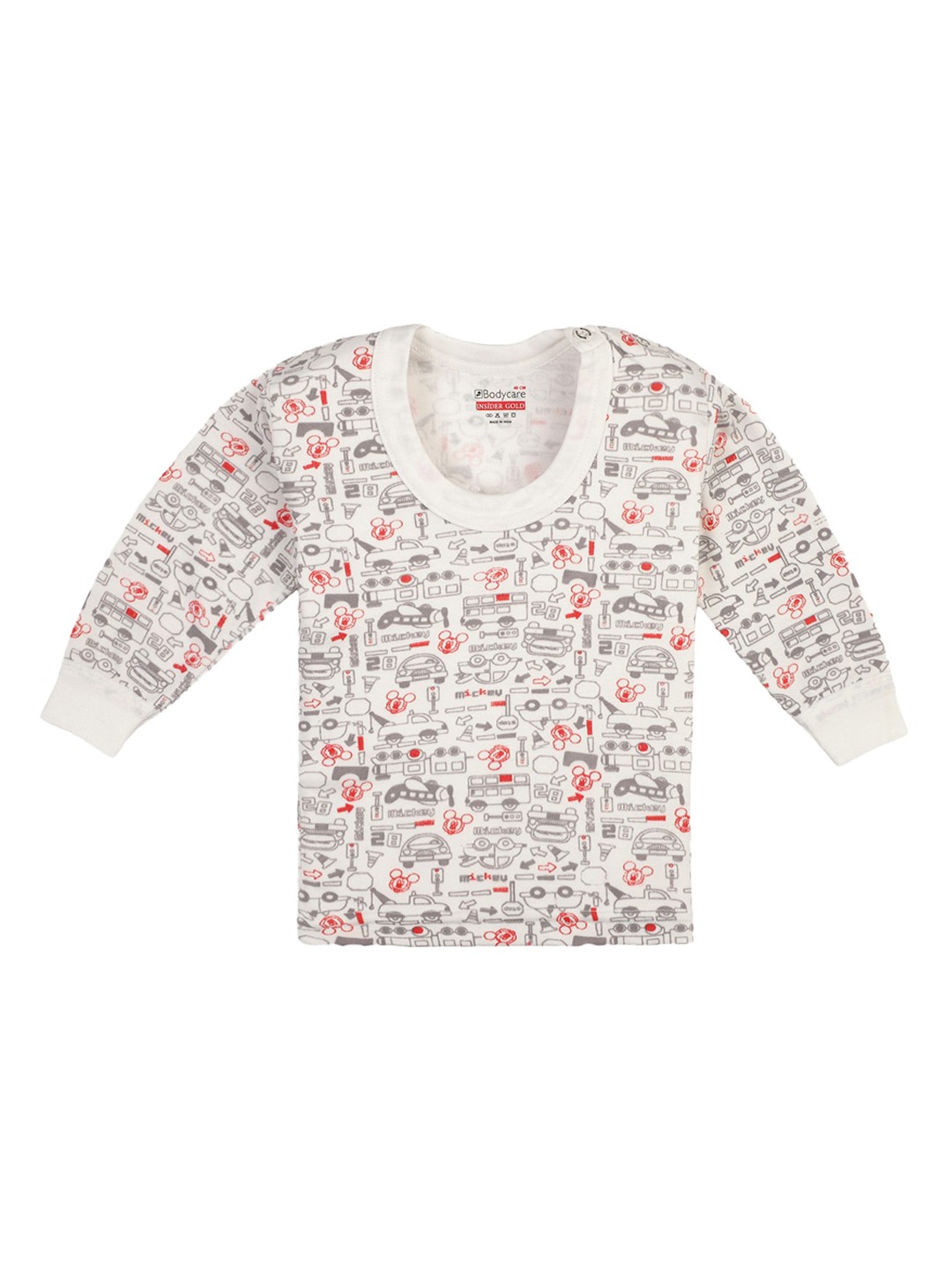 

Bodycare Kids Boys Printed Cotton Thermal Tops, Off white
