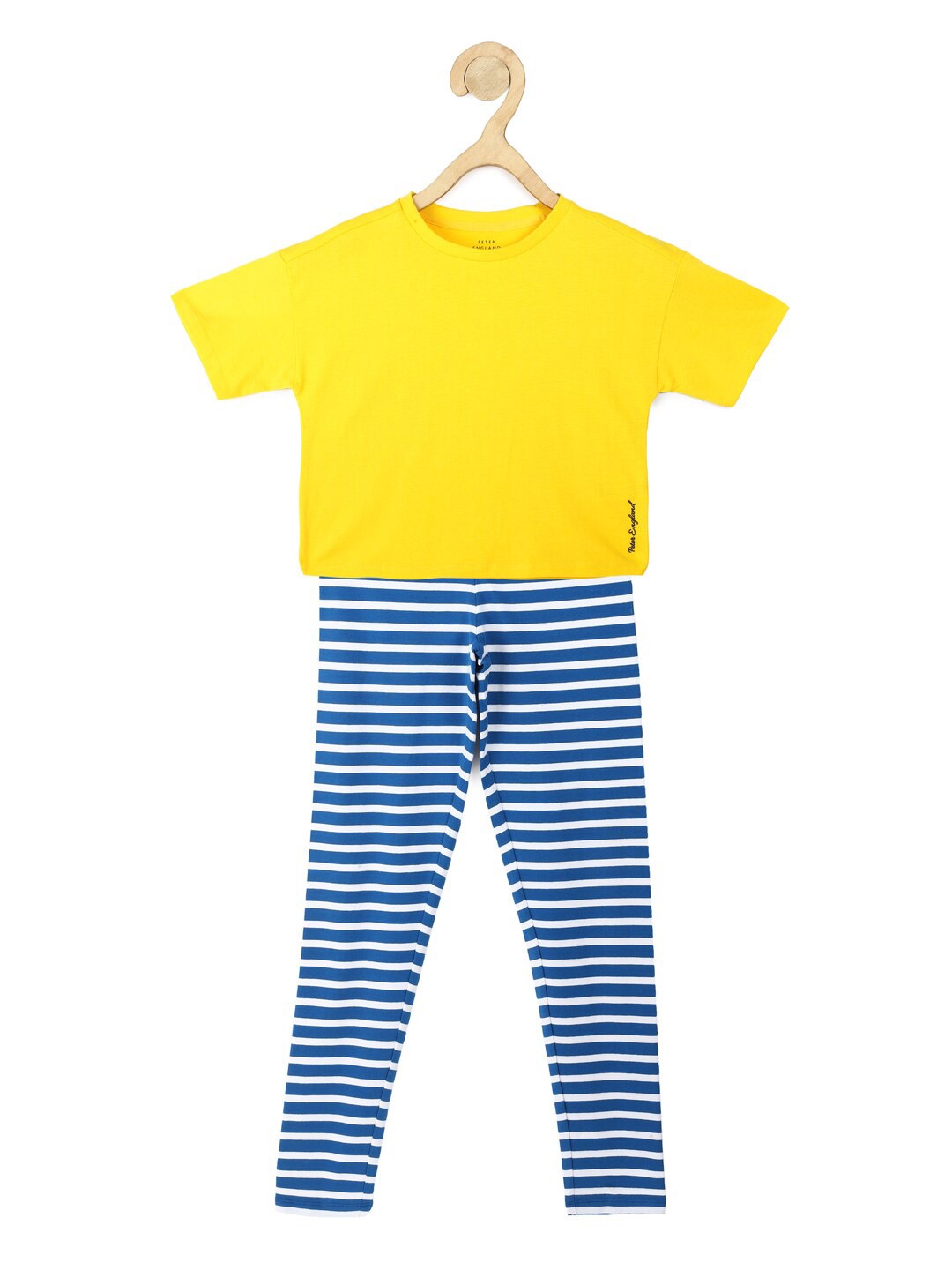 

Peter England Girls Cotton T-shirt with Leggings, Yellow