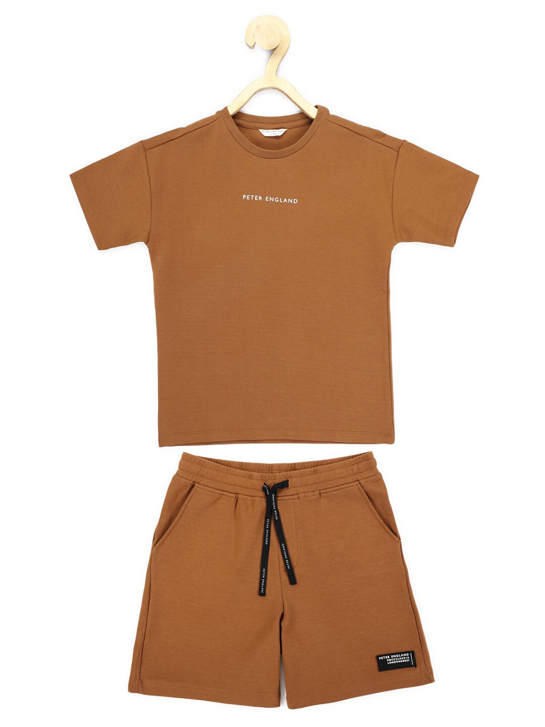 

Peter England Boys T-shirt with Shorts Set, Brown