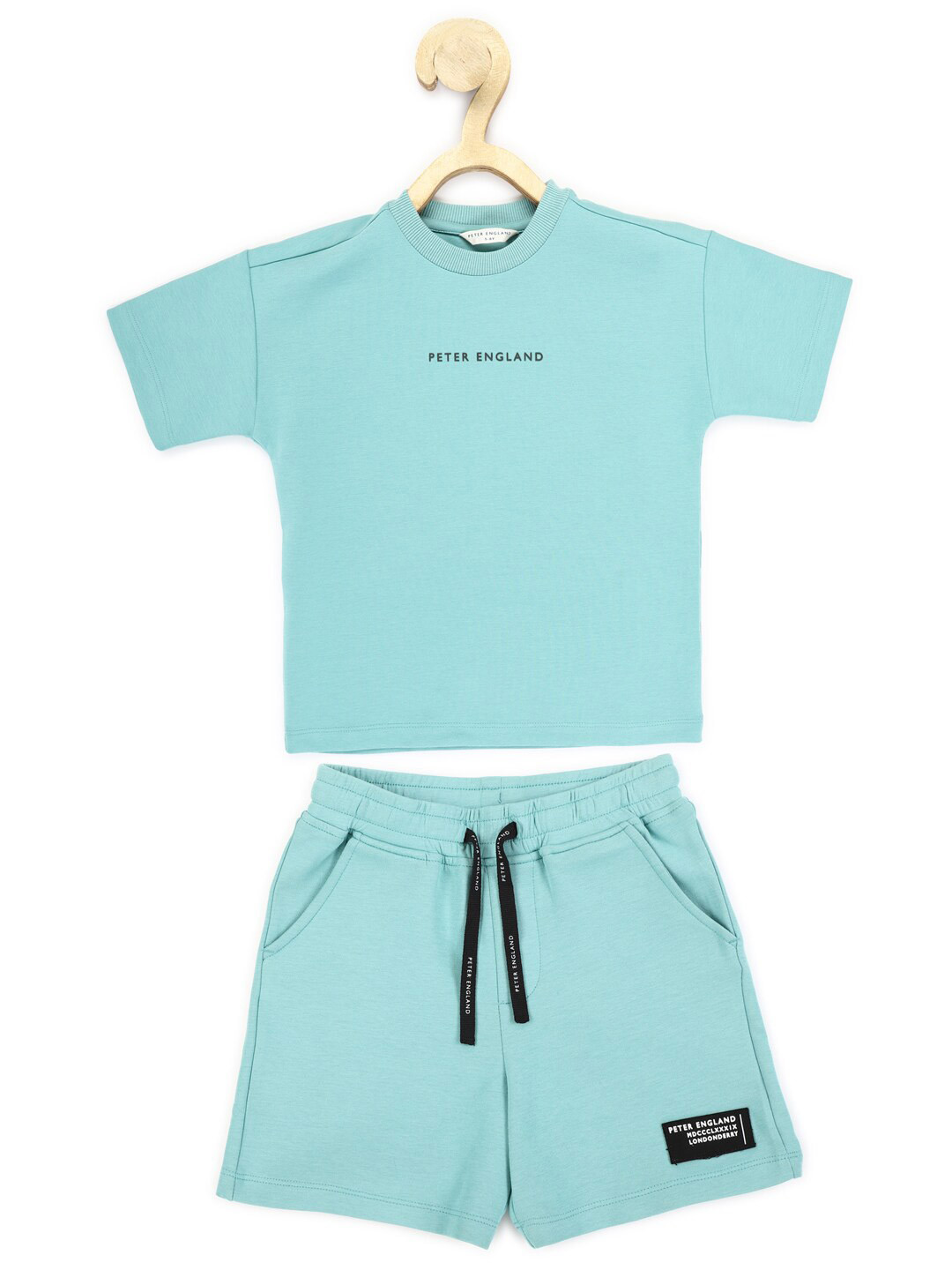 

Peter England Boys Printed T-shirt with Shorts Set, Blue