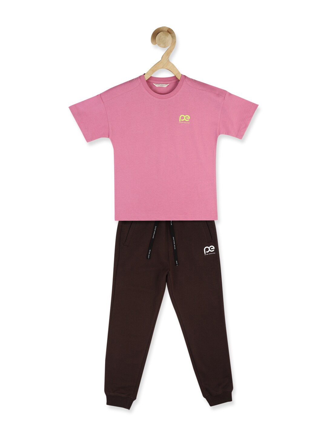 

Peter England Boys Printed Pure Cotton T-shirt with Pyjama Set, Pink