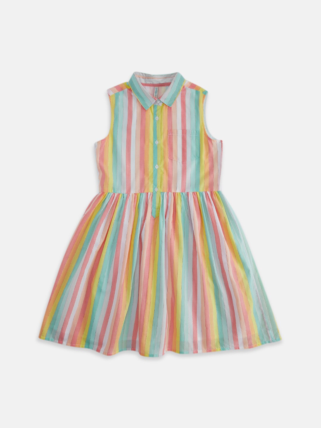 

Pantaloons Junior Girls Striped Cotton Dress, Yellow