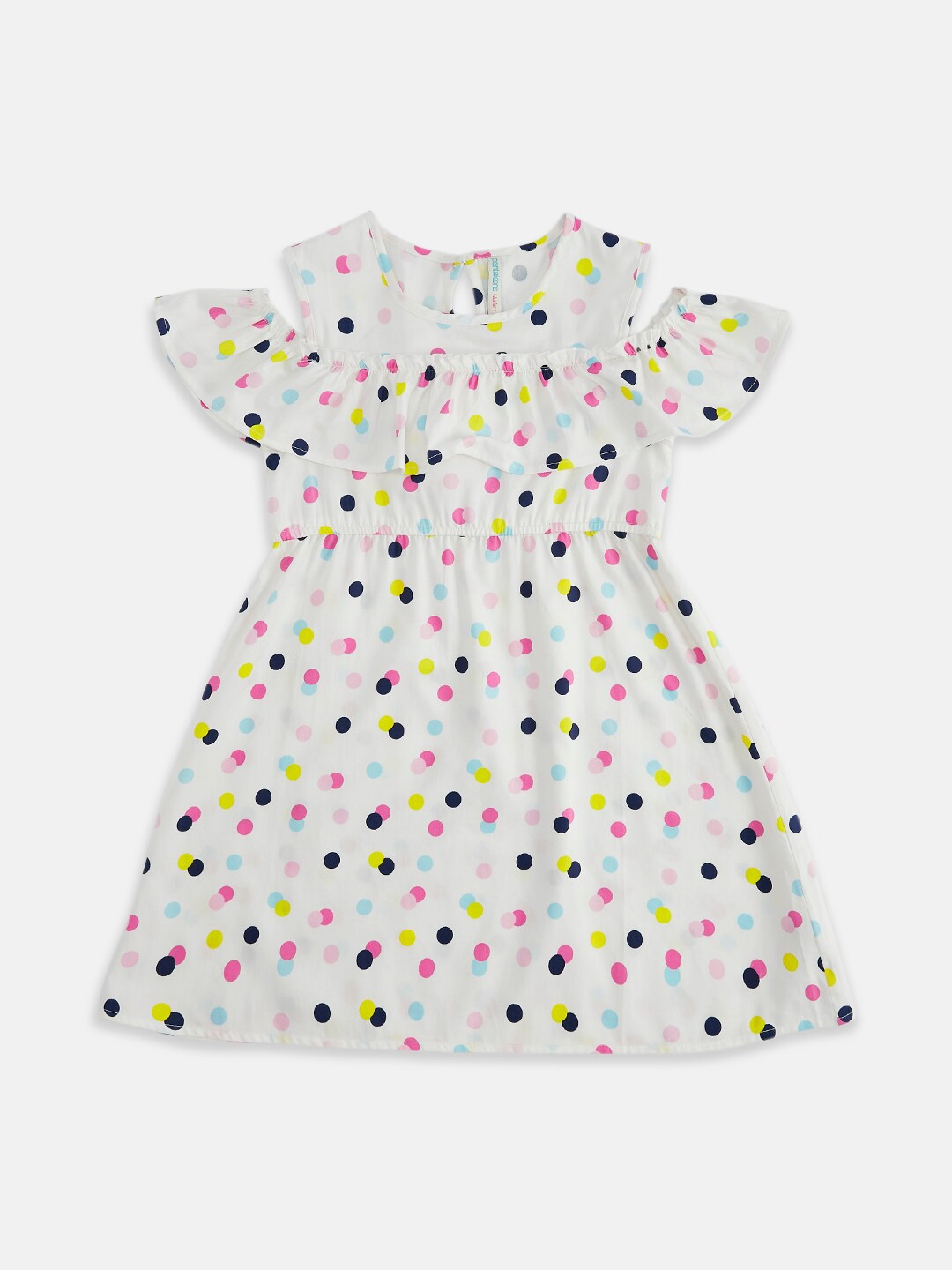 

Pantaloons Junior Girls Printed A-Line Cotton Dress, Off white
