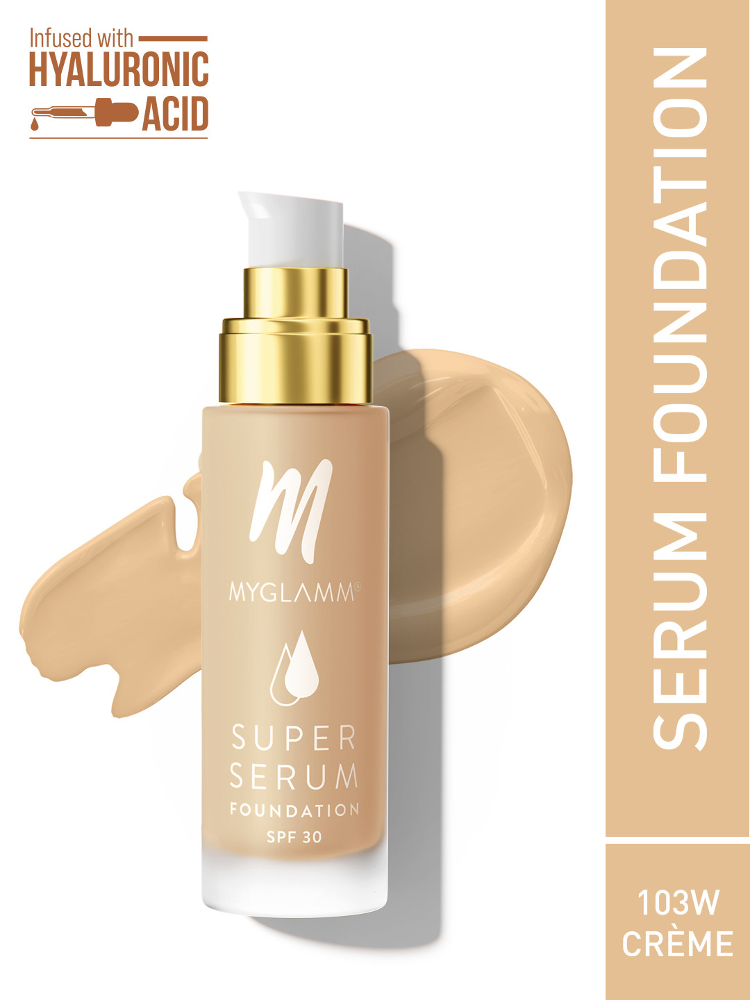 

MyGlamm Super Serum SPF 30 Foundation 33 gm - 103W Creme, Gold