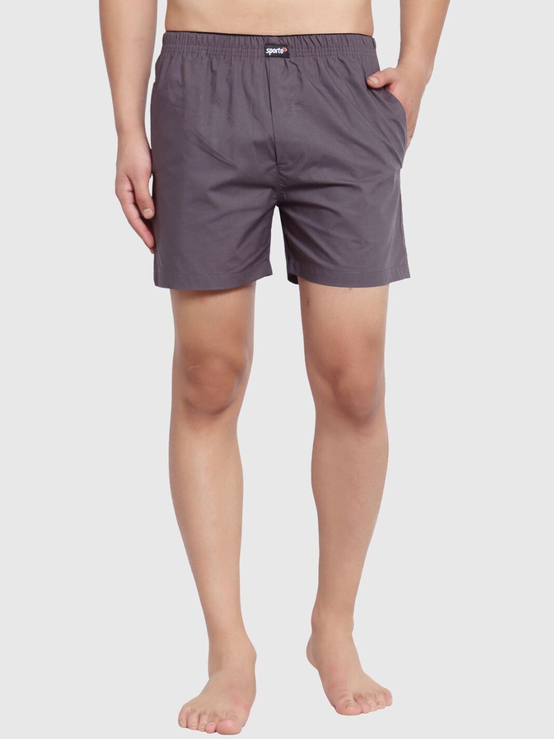 

SPORTO Men Woven Boxer Shorts, Charcoal