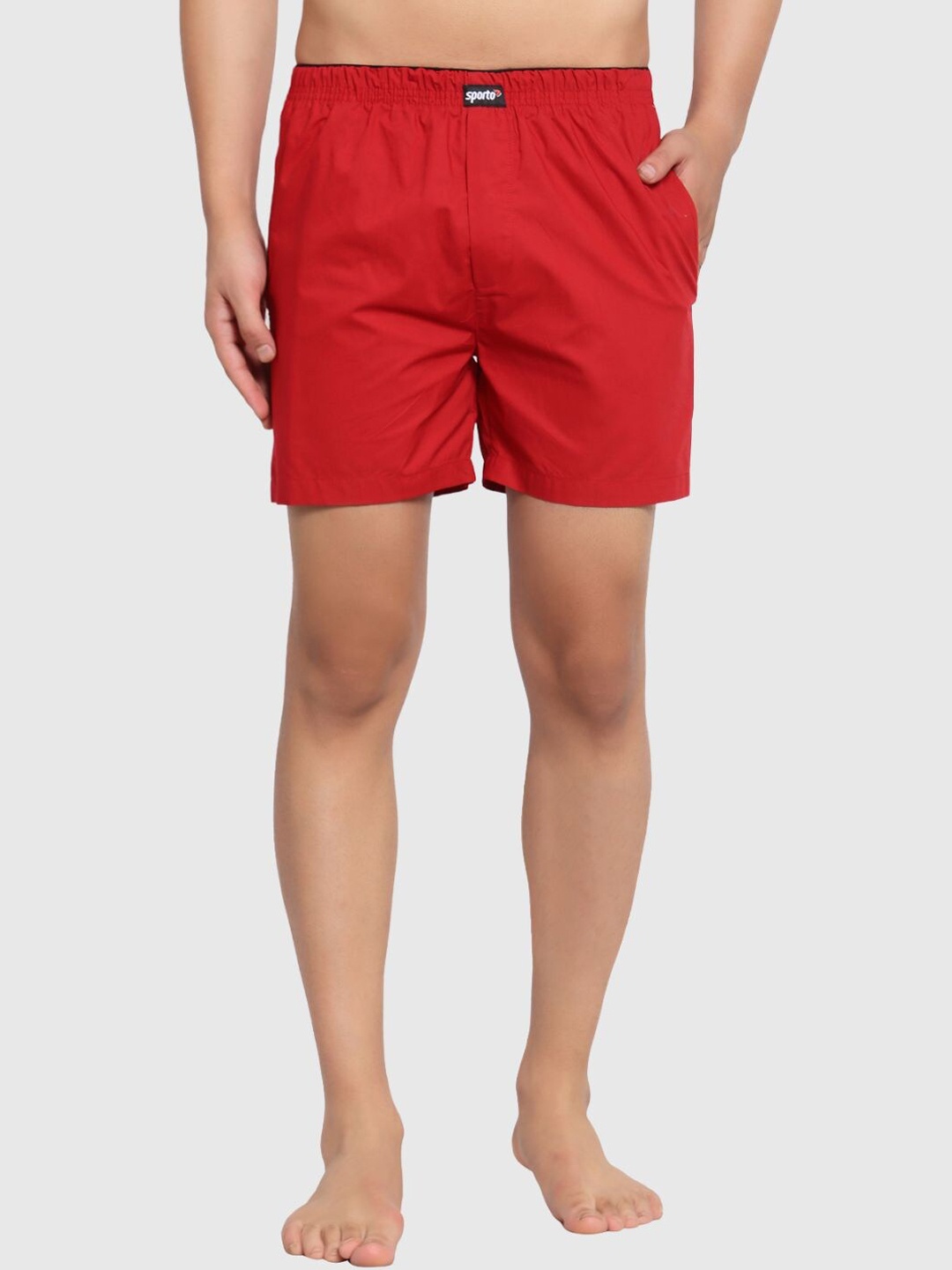 

SPORTO Men Mid-Rise Boxers, Red