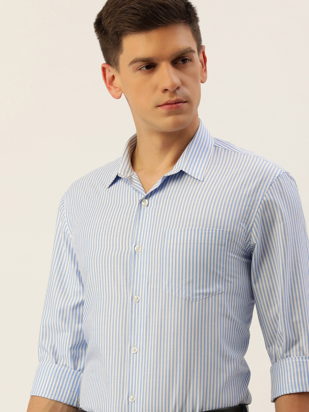 

Excalibur Men Slim Fit Striped Formal Shirt, Blue